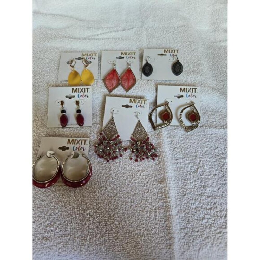 Lot Of Mixit Teardrop Shaped  Earrings